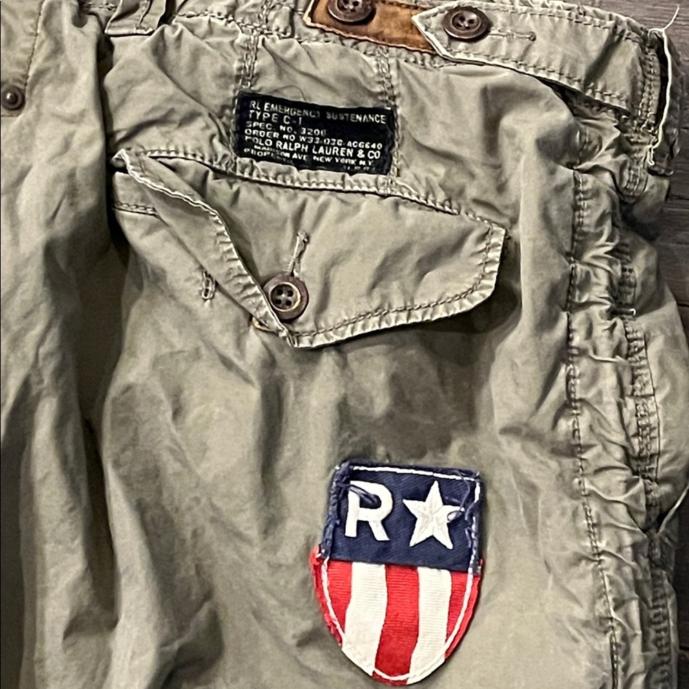 Polo Ralph Lauren Combat Cargo Pants Patches Paratrooper green Mens Size 40x32 - Picture 7 of 16
